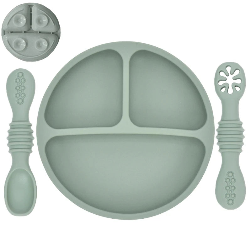 Conjunto De Prato De Jantar Para Bebês de Silicone